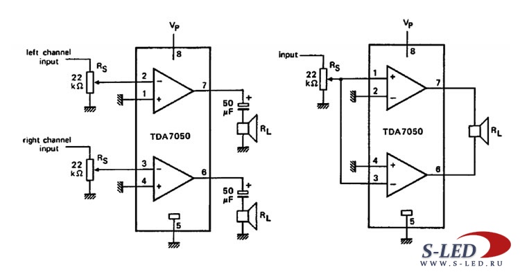 Усилитель на tda7050 схема