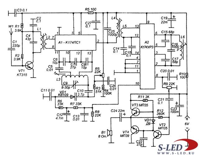 К174ур3 схема приемника